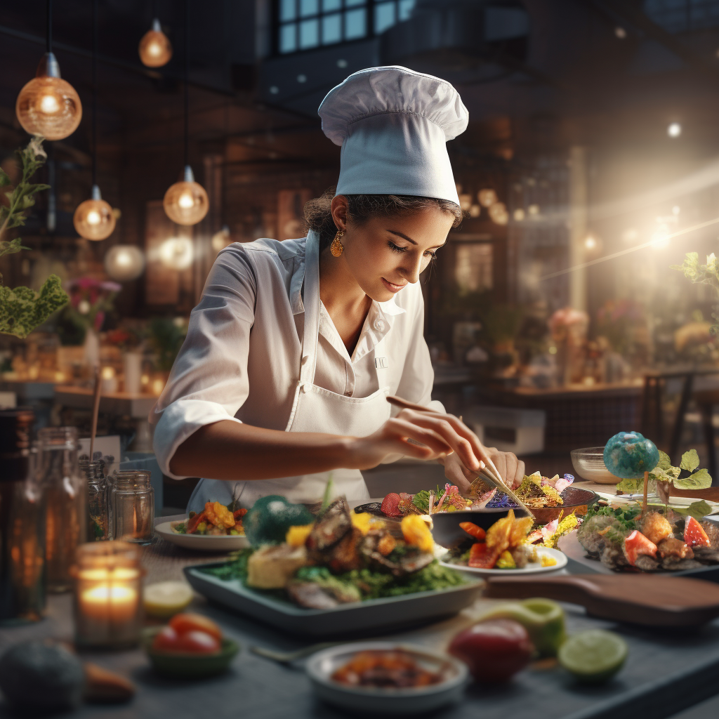 Vibrant cooking contest winner plating dish