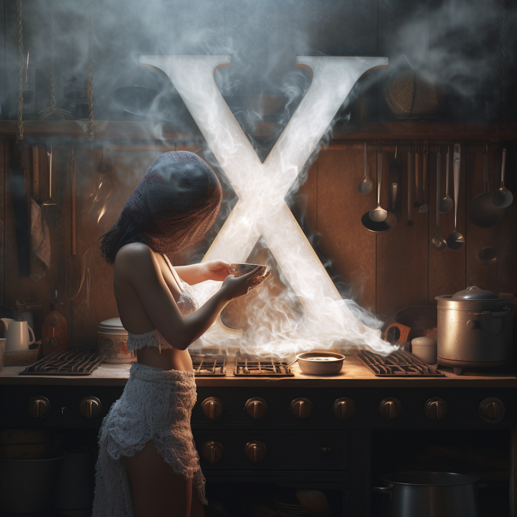 Cooking the letter X in the kitchen