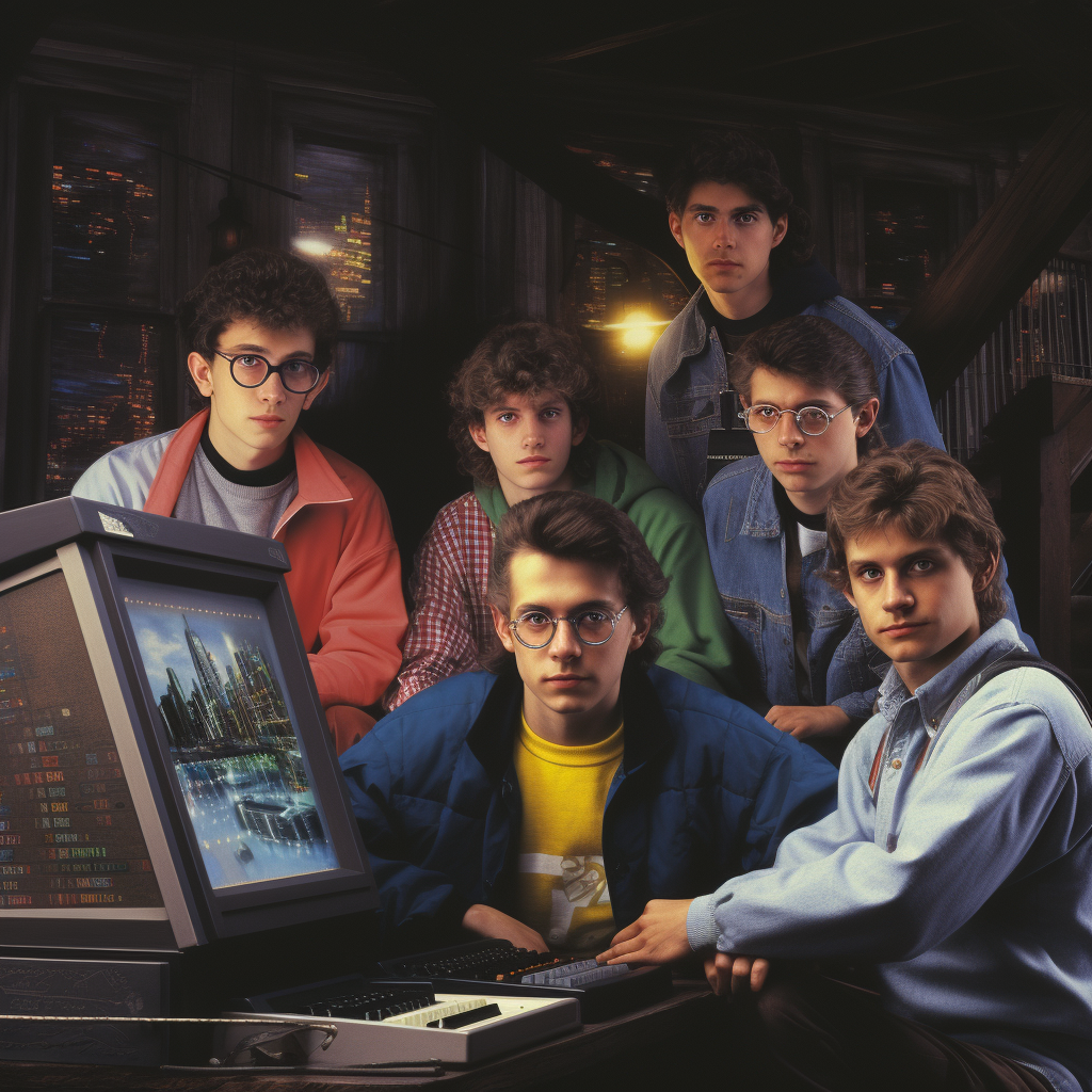 Stylish computer nerds from the 80s