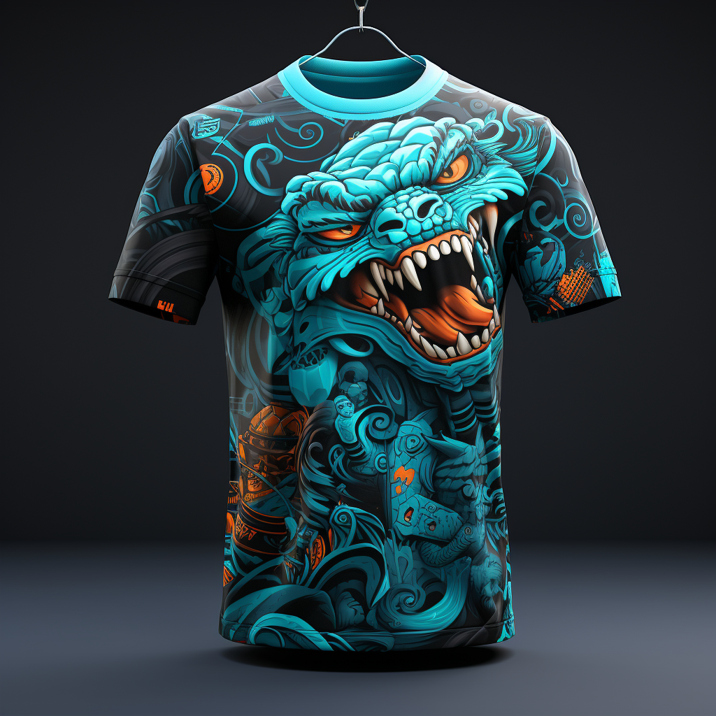 Cool Cyan Black T-Shirt Design