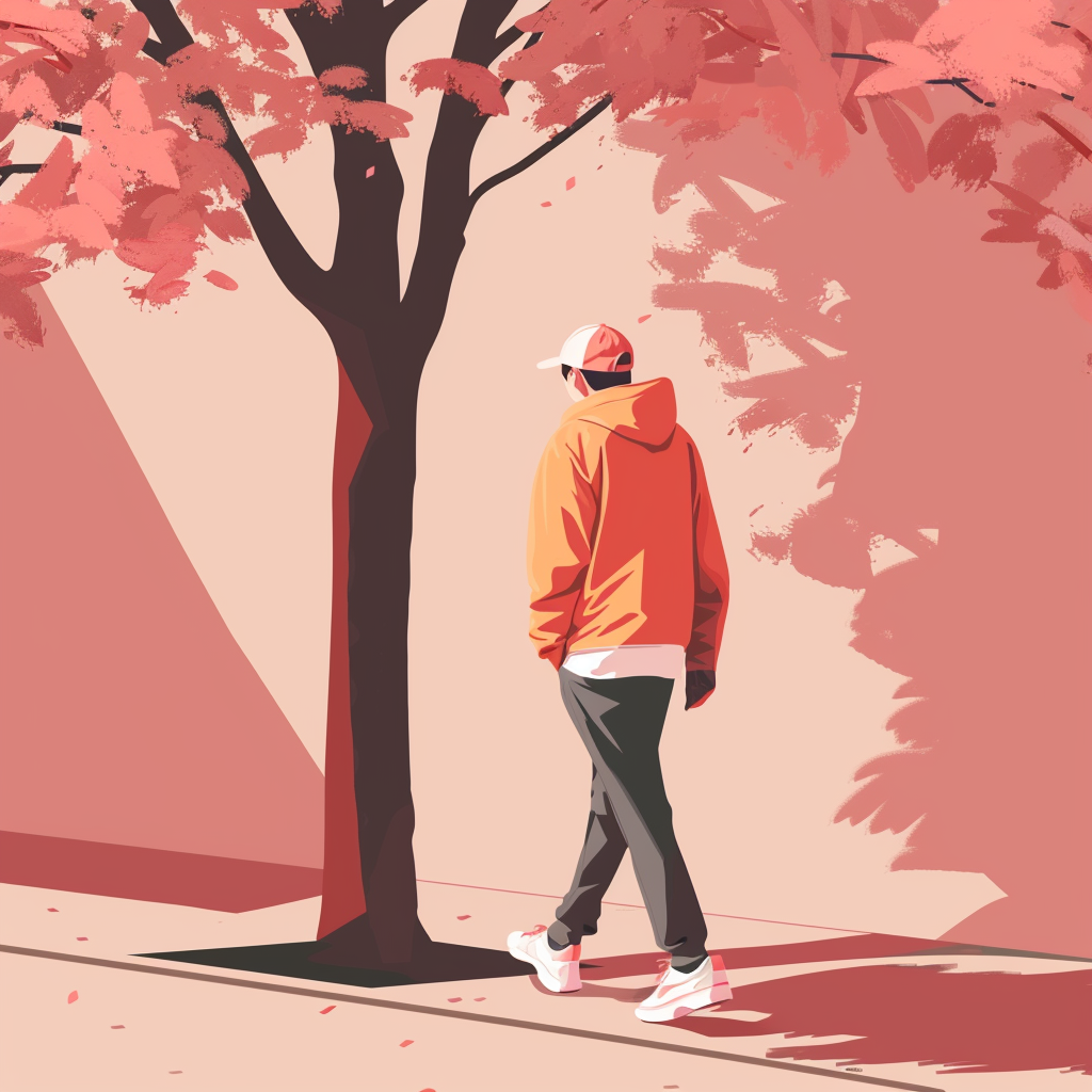 Cool guy walking illustration