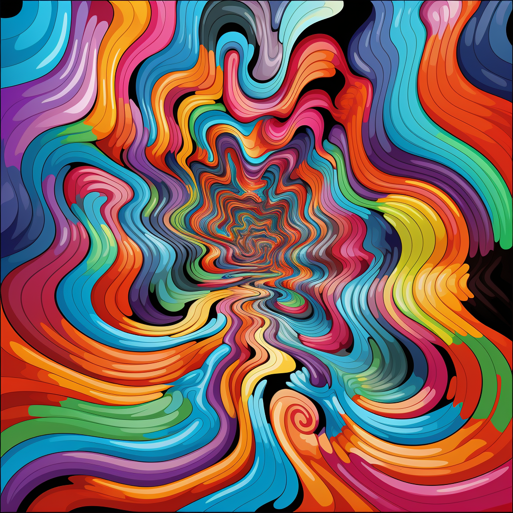 Colorful psychedelic vector art illusion