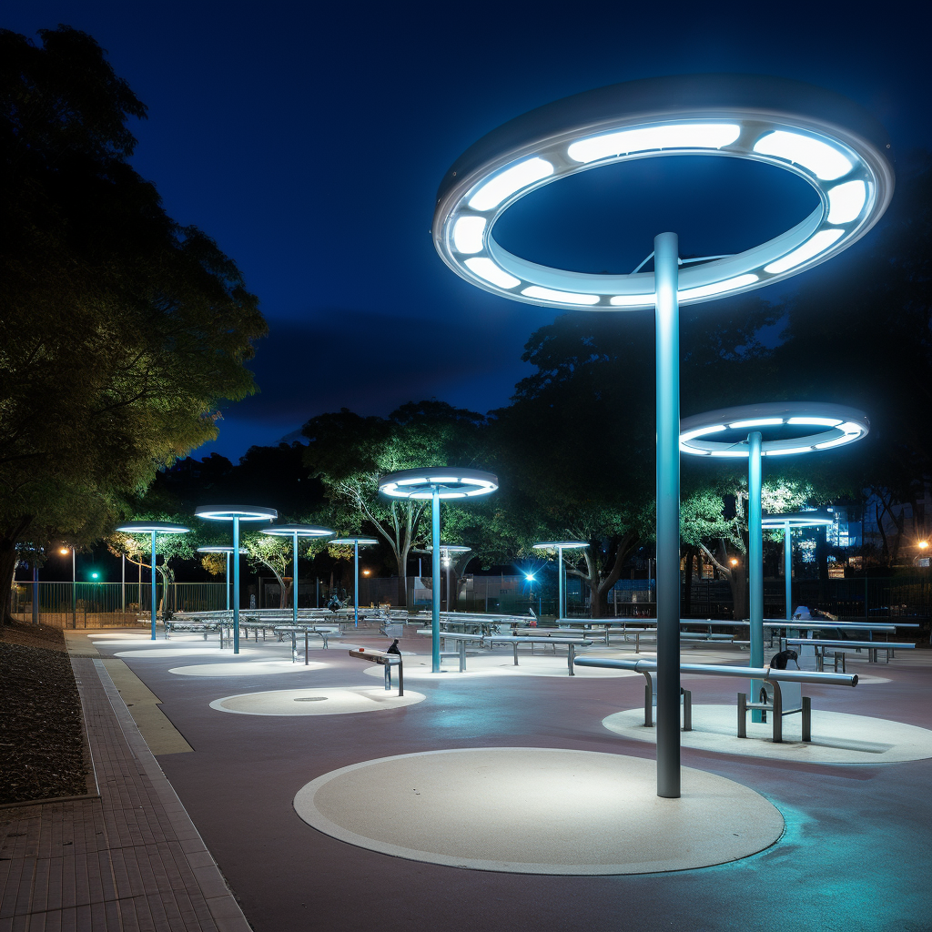 Cool lighting on school playground