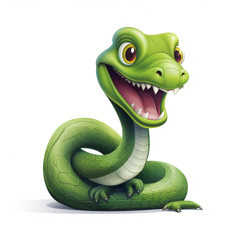 Cute snake cartoon on white background