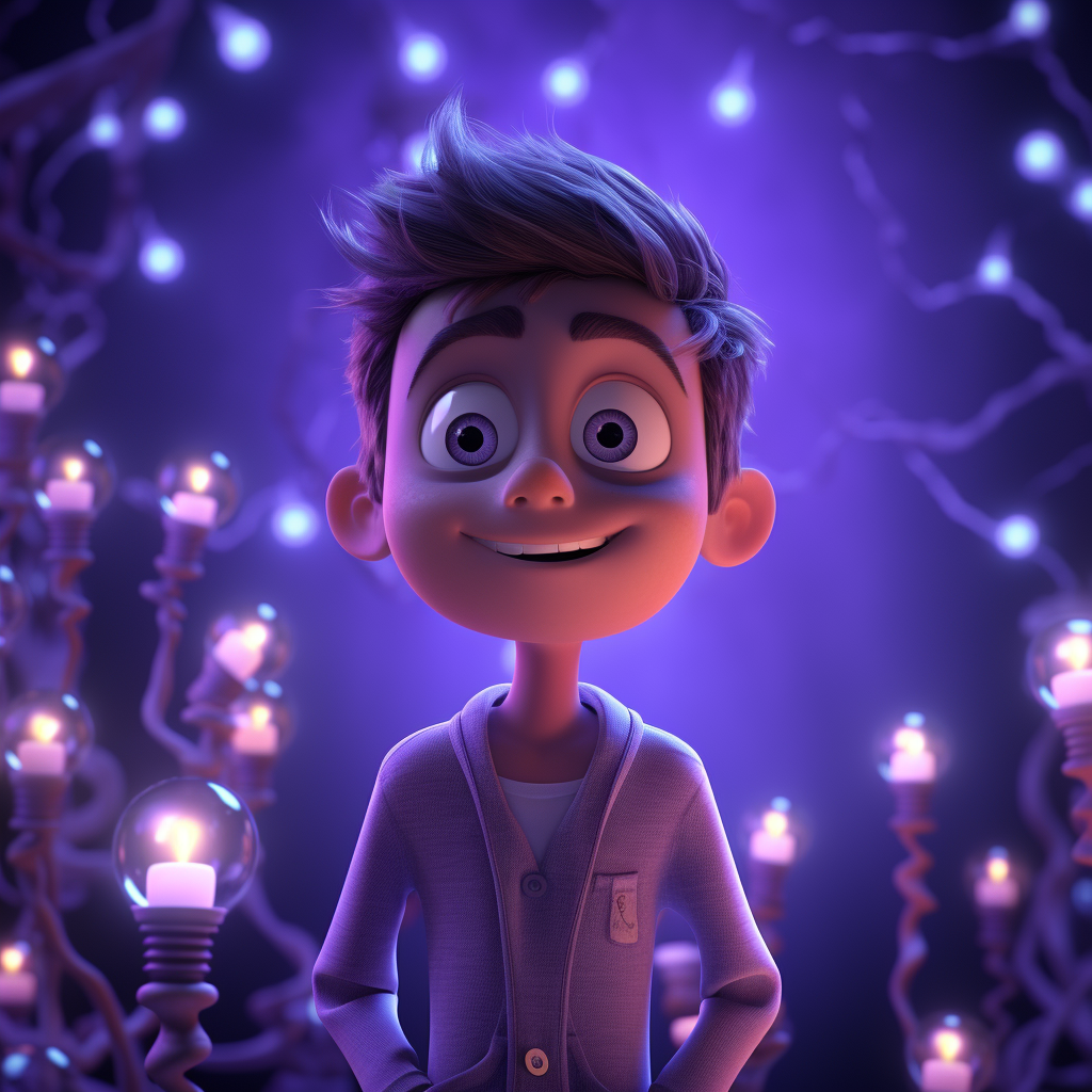 Cool Animated Character with Purple Lighting