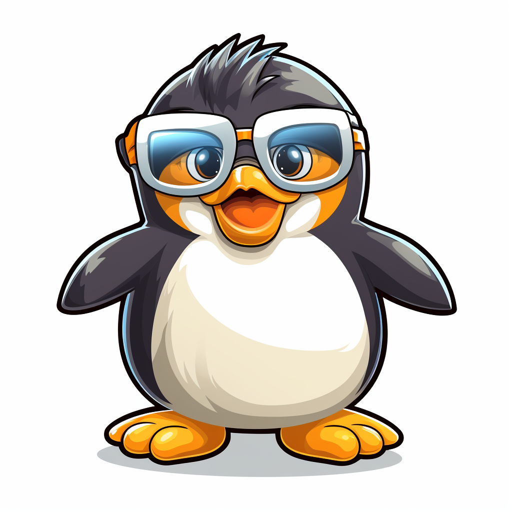 Cartoon penguin dap dancing with sunglasses