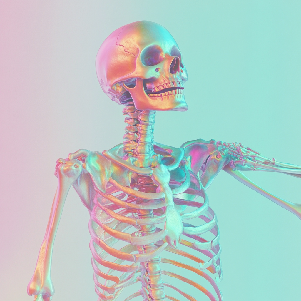 Stylish Human Skeleton in Dynamic Pose