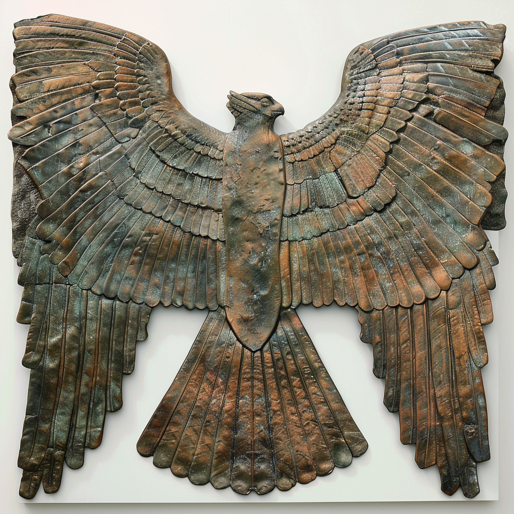 Egyptian god Isis wings bronze plate