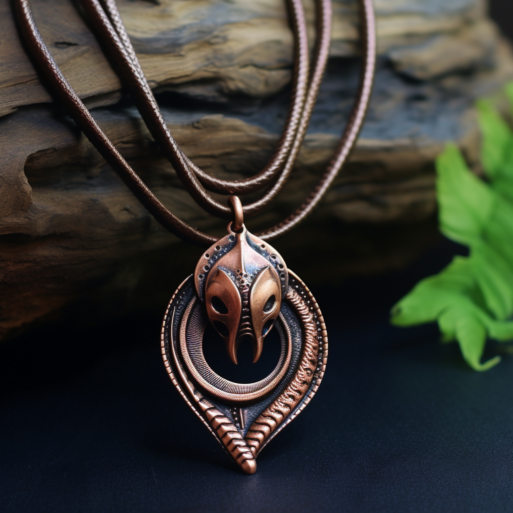 Copper cobra pendant necklace design