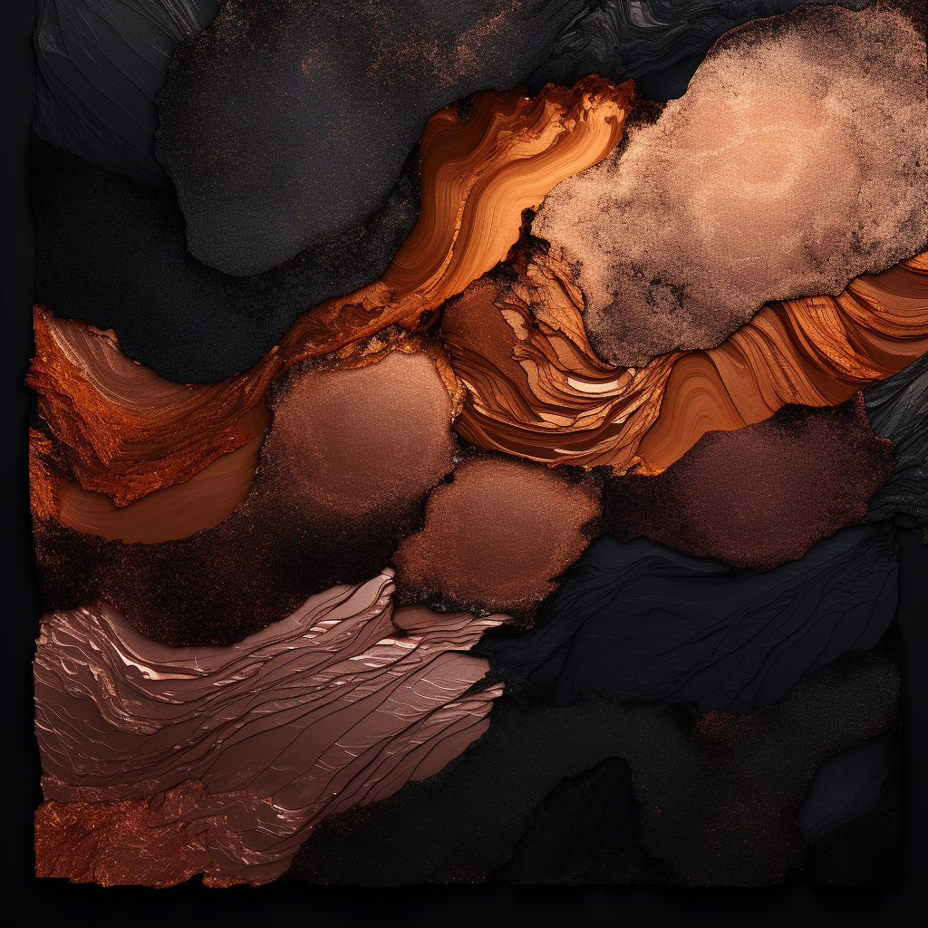 Copper color palette on black background