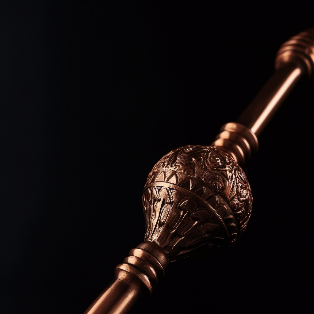 Copper Mace on Black Background