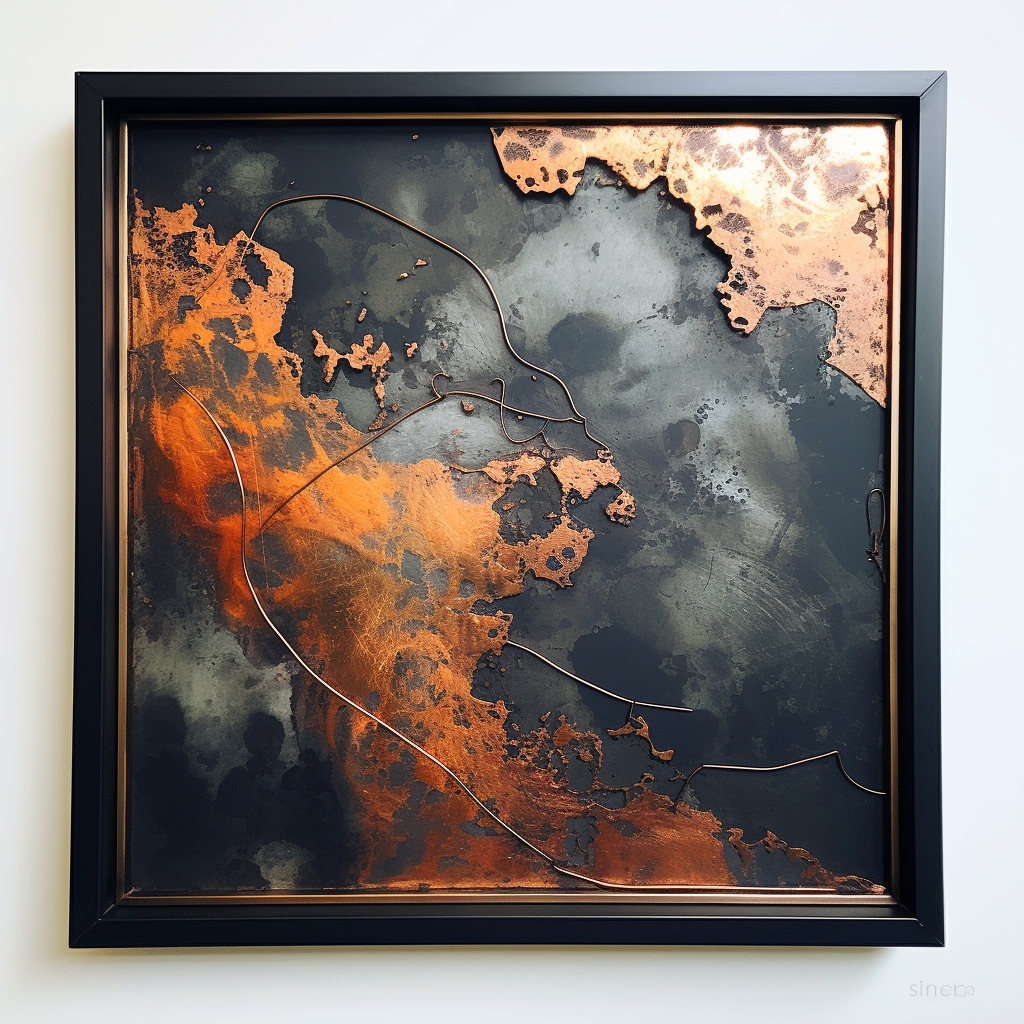 Elegant Copper Metal Black Frame