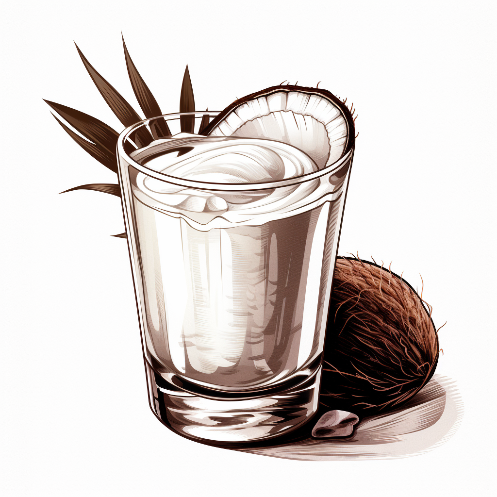 Hand-drawn coquito drink sketch