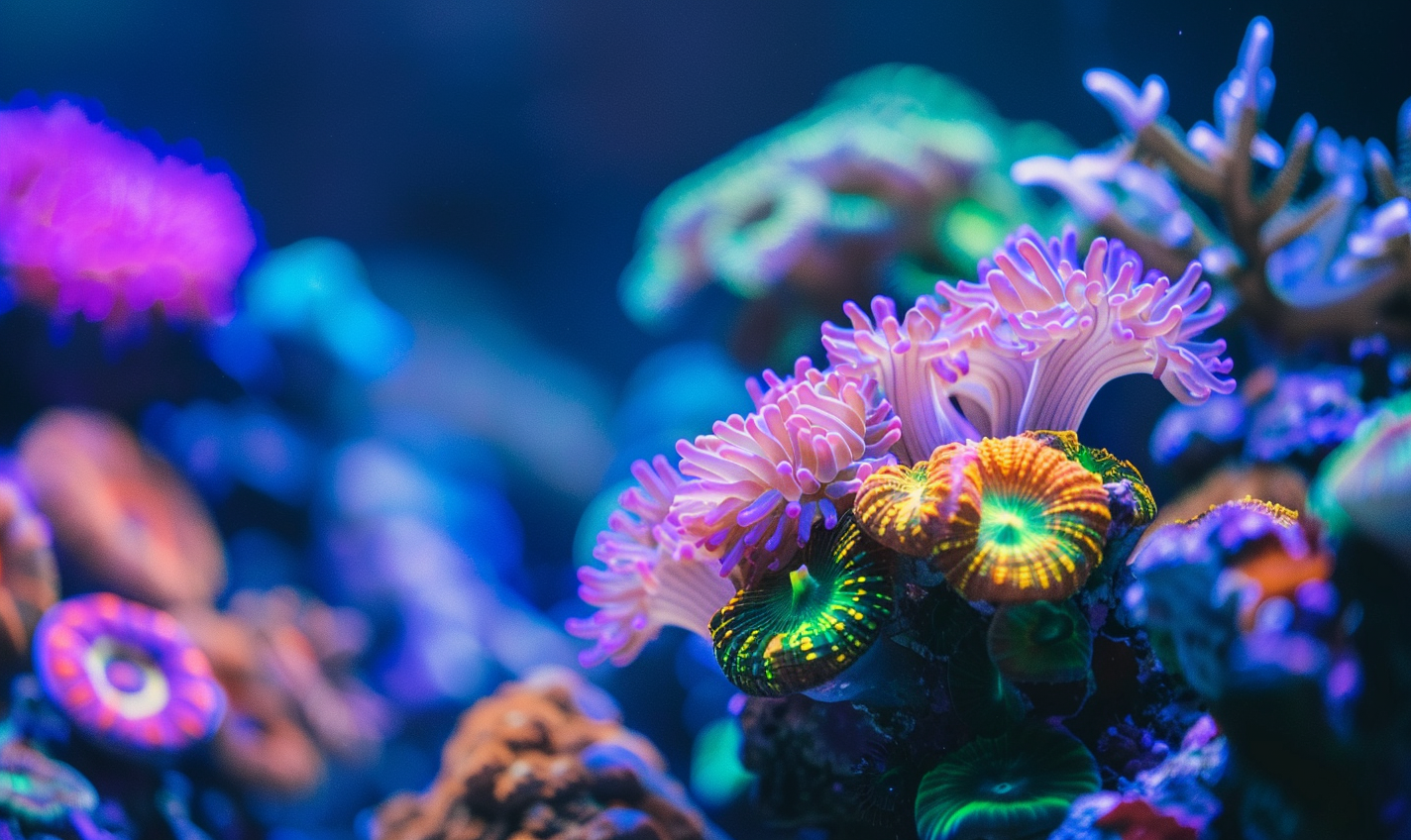 colorful coral reef fish swimming