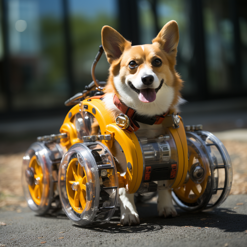 Corgi feet car, a unique mode of transportation