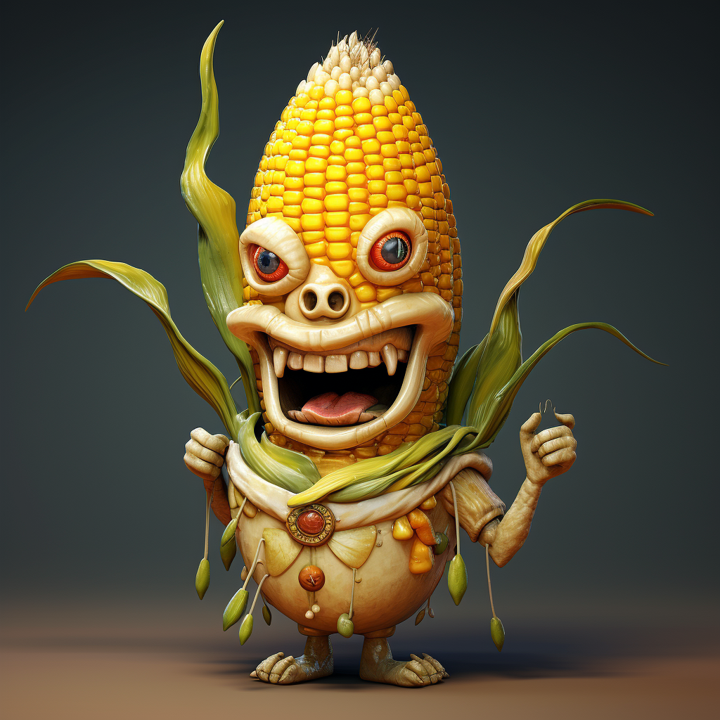 Cheerful corn mascot illustration