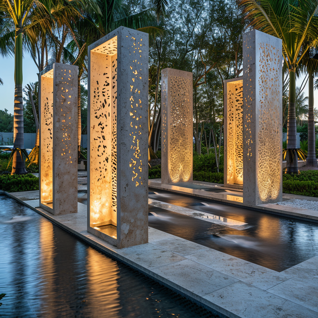 corner gateway water feature south Florida