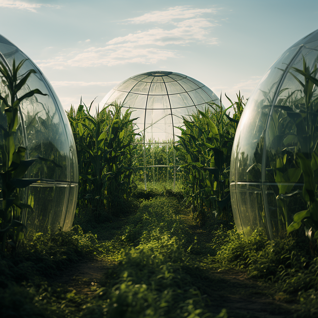 Cornfield Glass Shield Dome Nature Photography