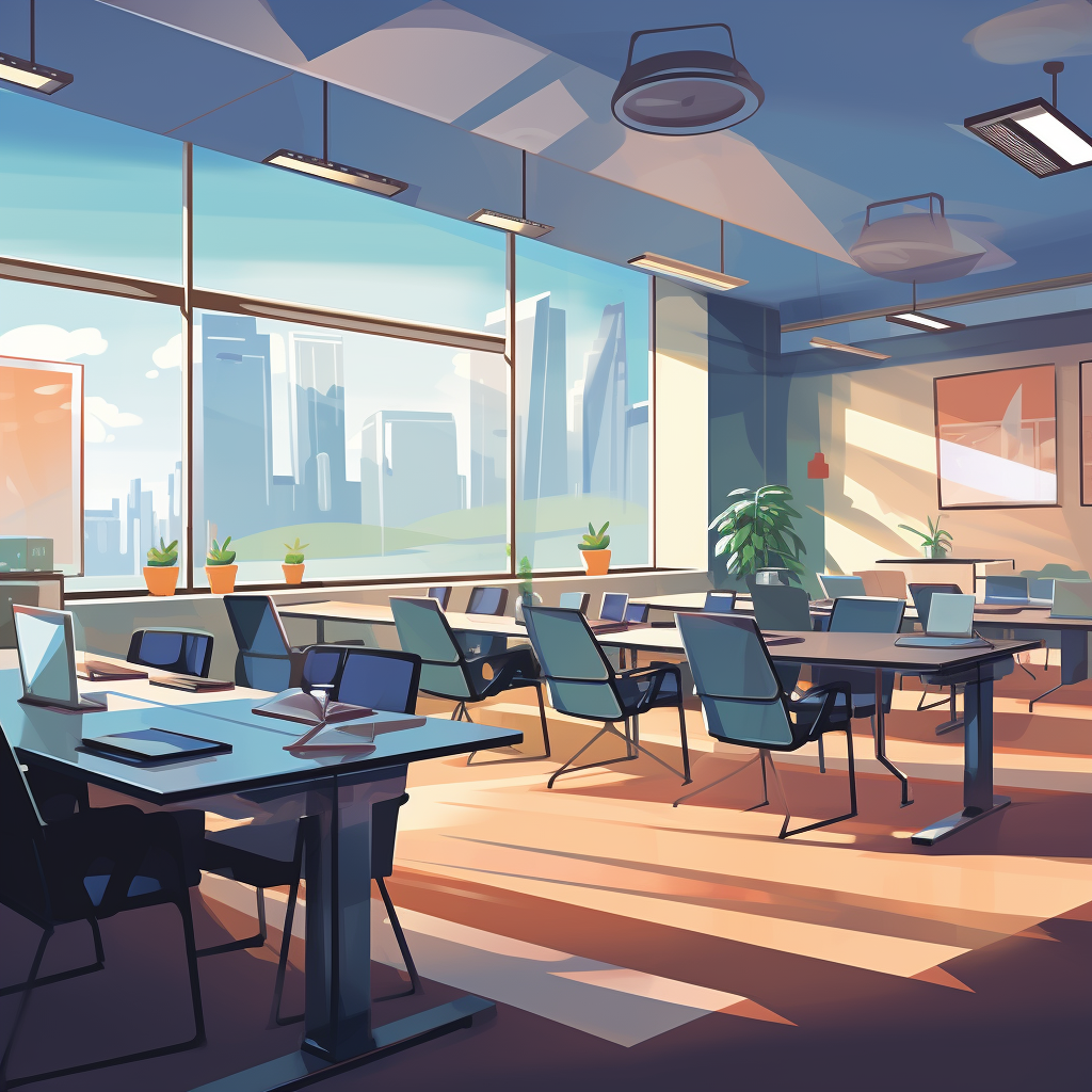 Corporate training room illustration