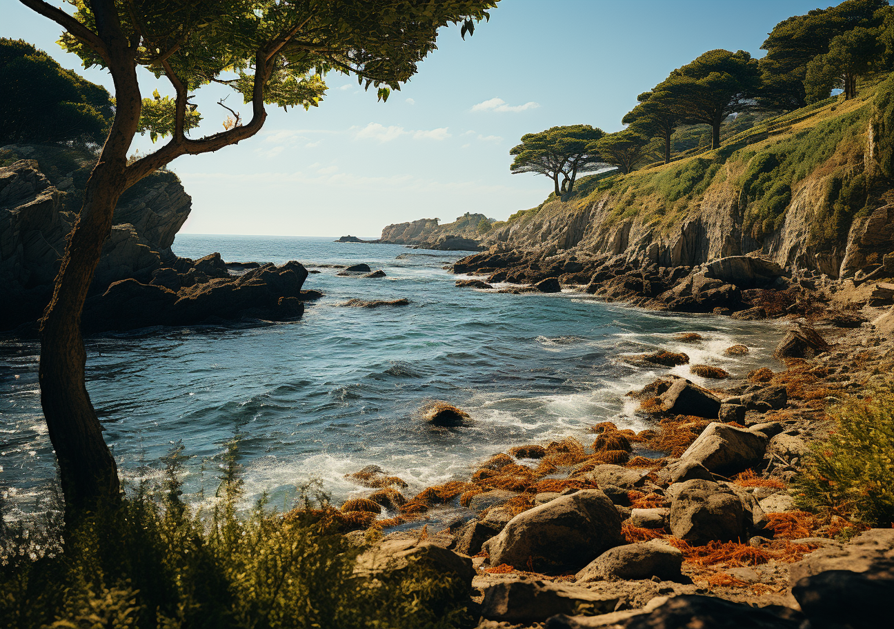 Beautiful A Coruña with Lush Vegetation and God-Rays
