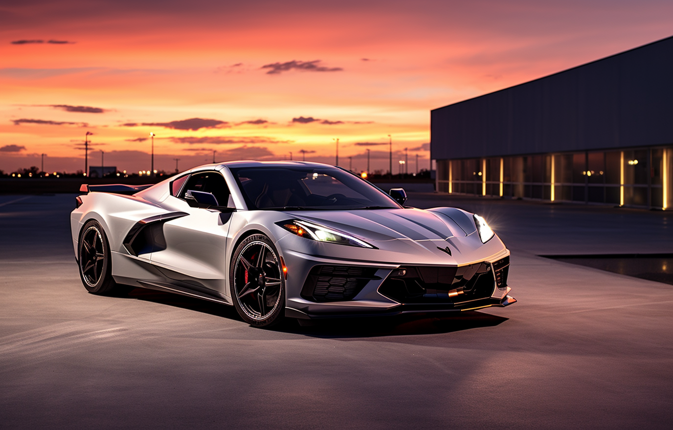 Silver Corvette Stingray Concept Car