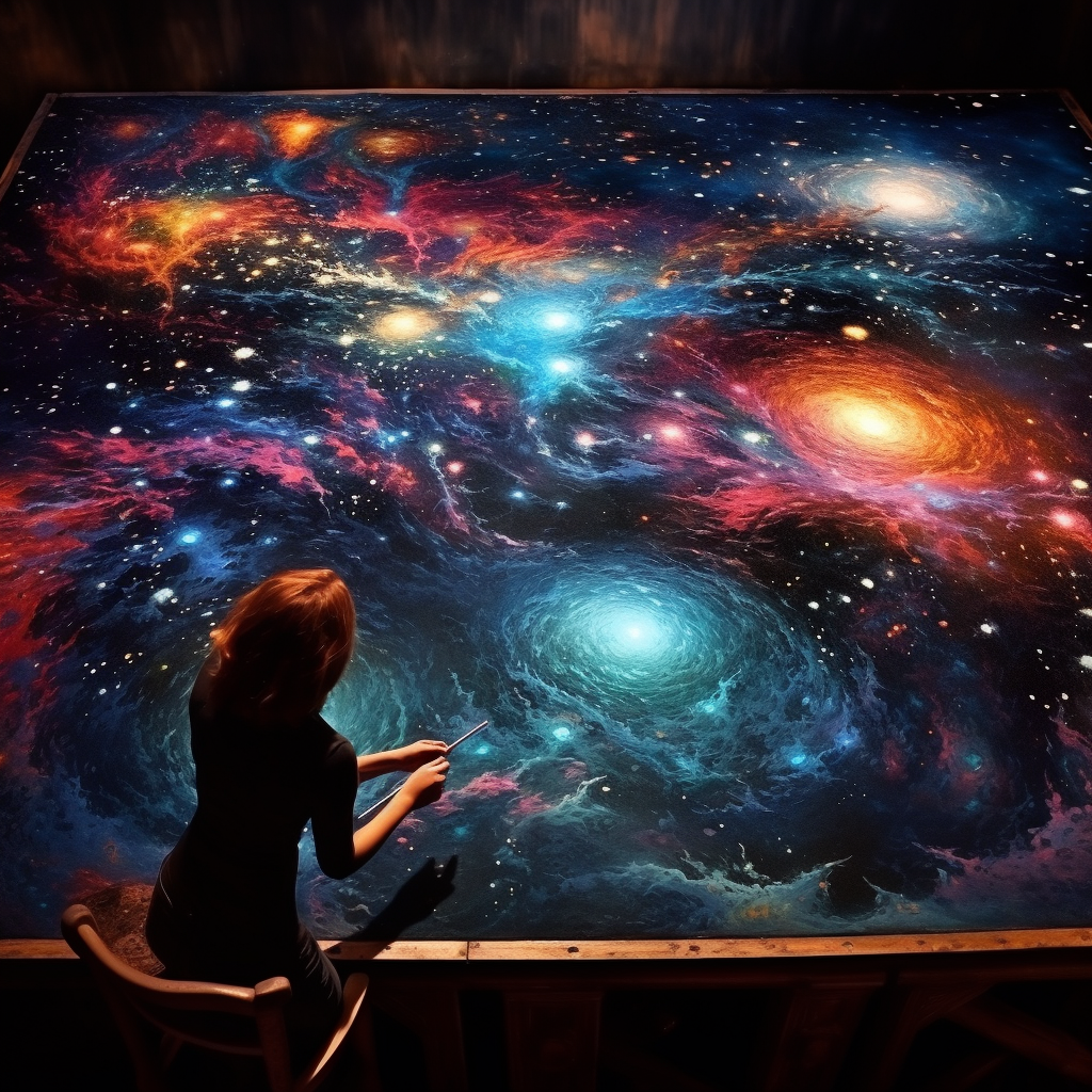 Captivating cosmic artwork with magical starry skies