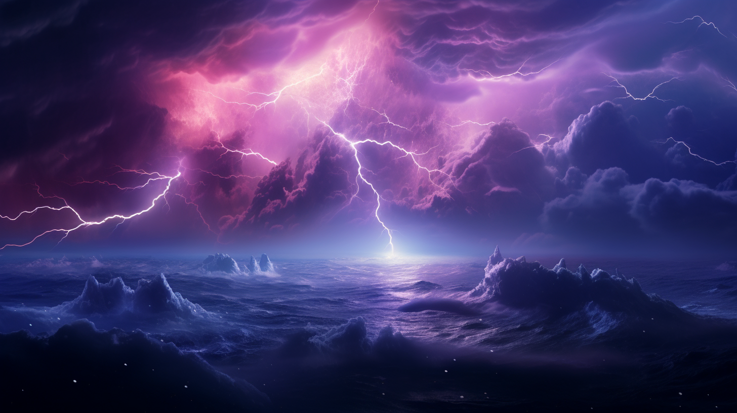 Purple Thunder and Raging Sea during cosmic storm