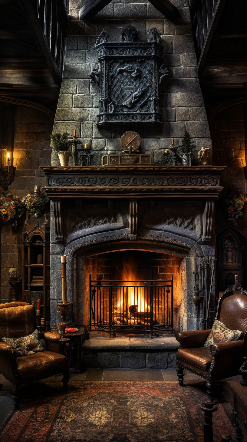 Cosy Elizabethan Castle Interior Fireplace