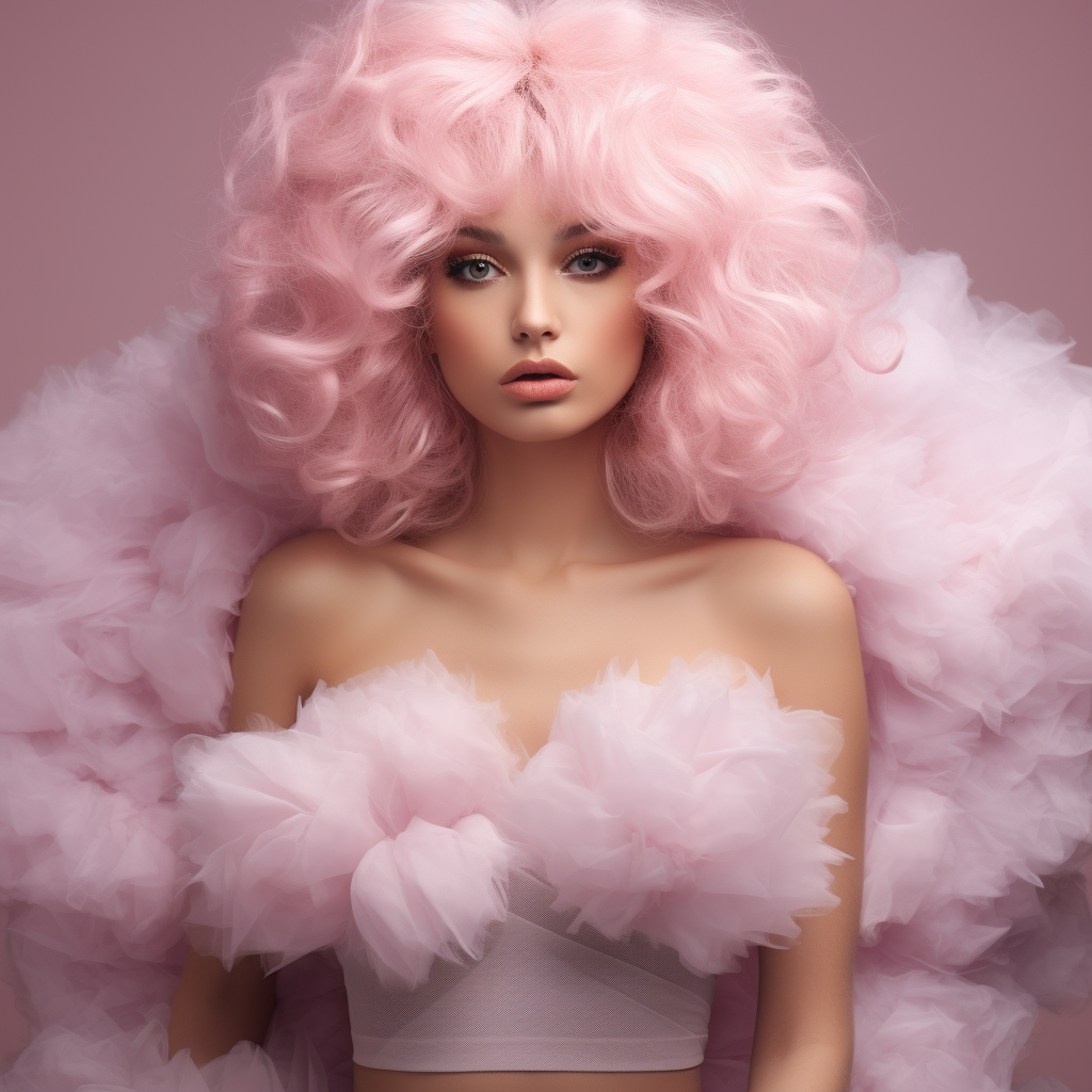 Realistic Cotton Candy Outfit Model