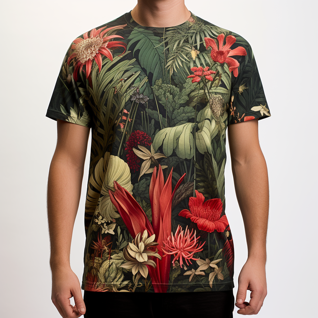 Cotton T-Shirt in Jungle Foliage