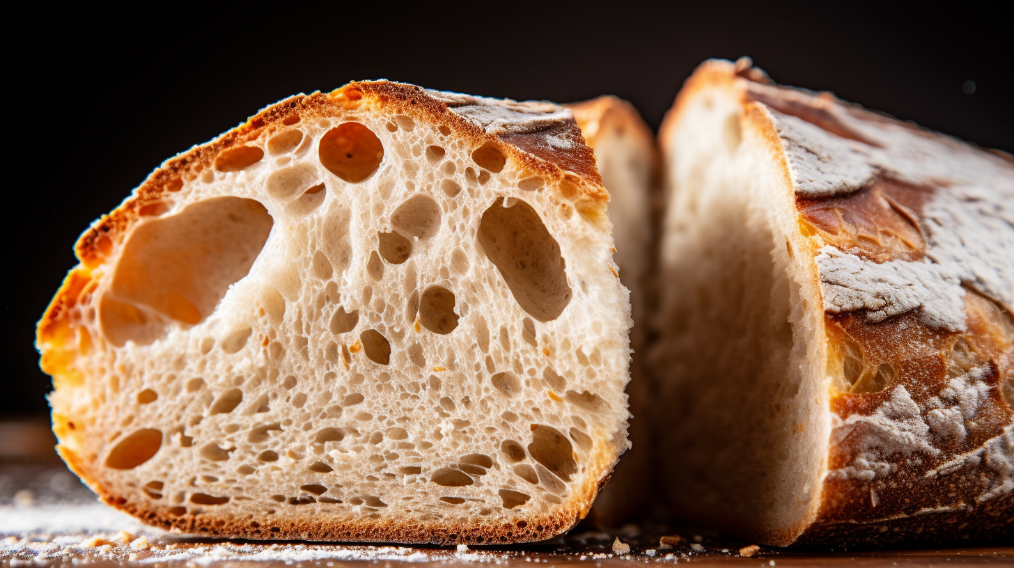 Delicious country bread slice on a plate