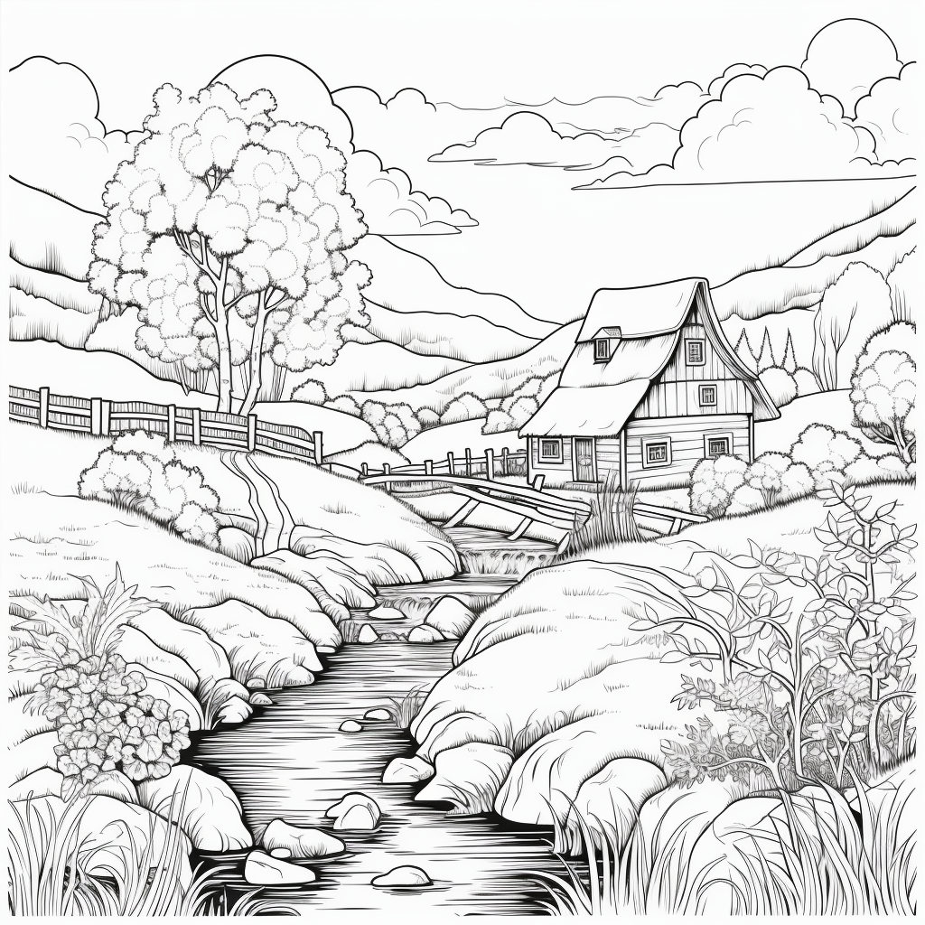 Countryside Scene Coloring