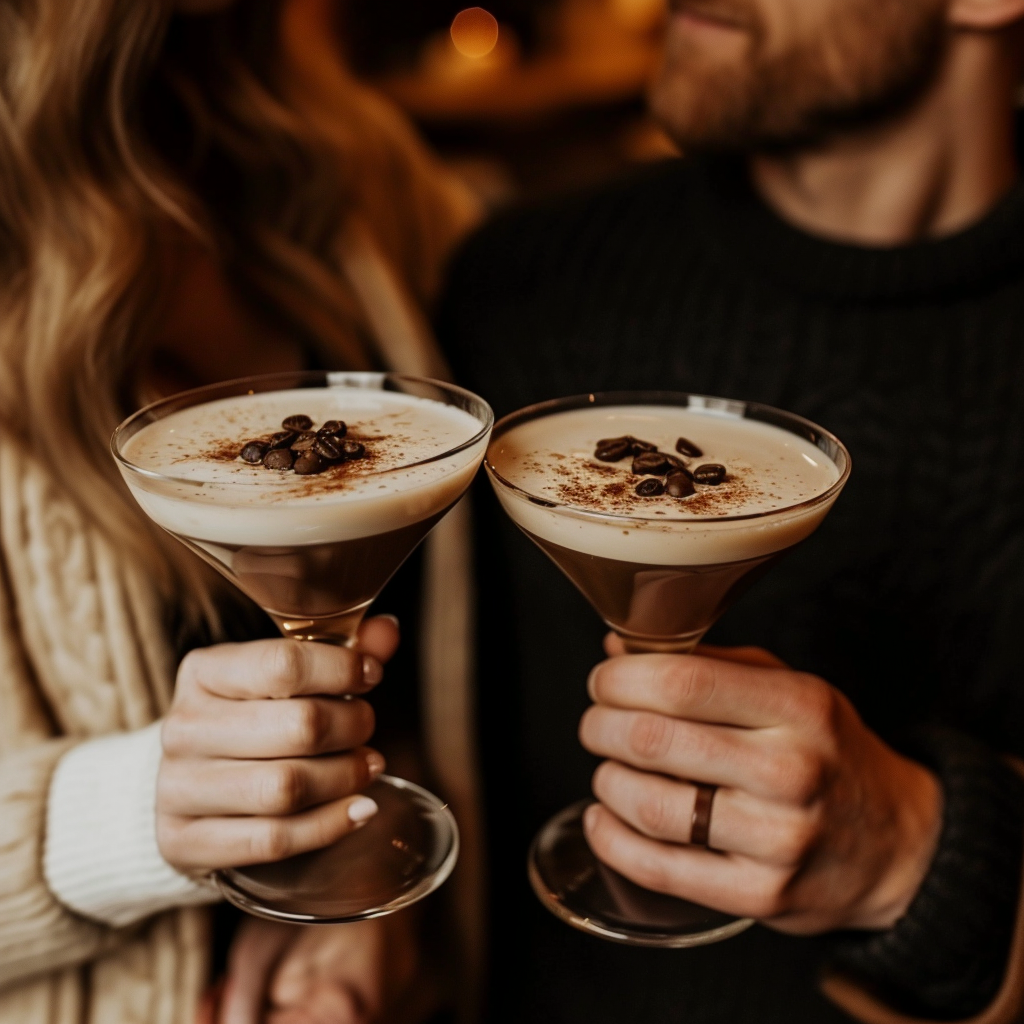 Couple enjoying espresso martini tea