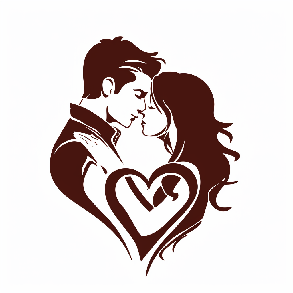 Couple in Love Logo on White Background