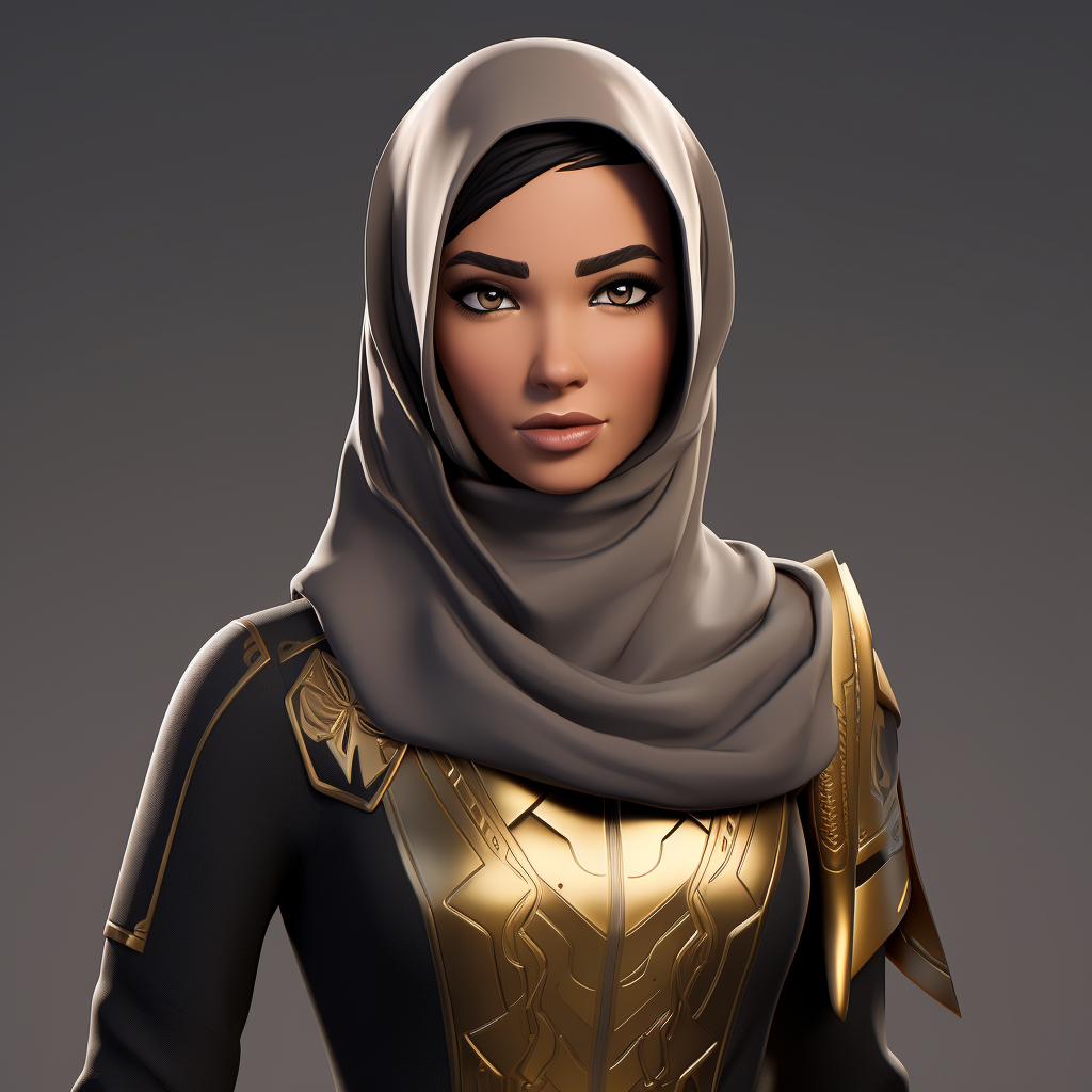 Muslim woman in Fortnite skin