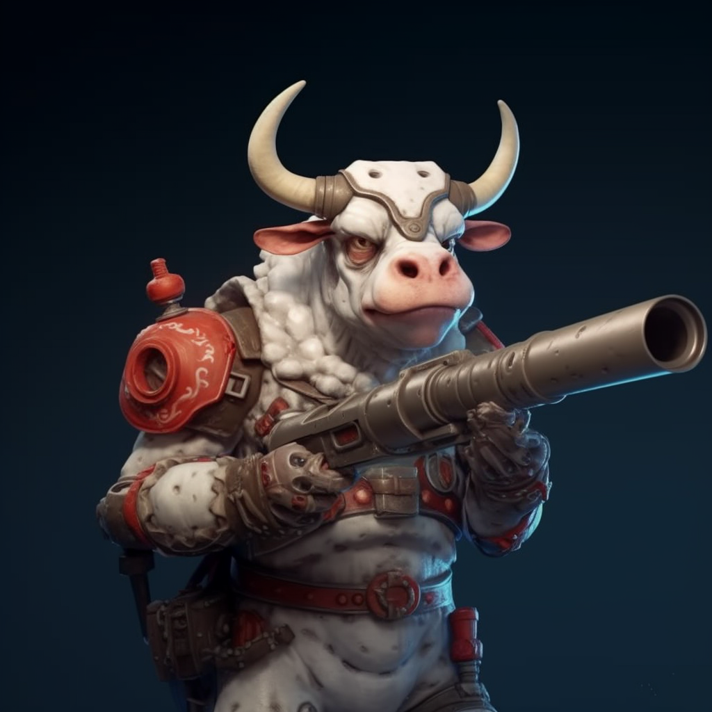 Funny Cow Humanoid with Bazooka