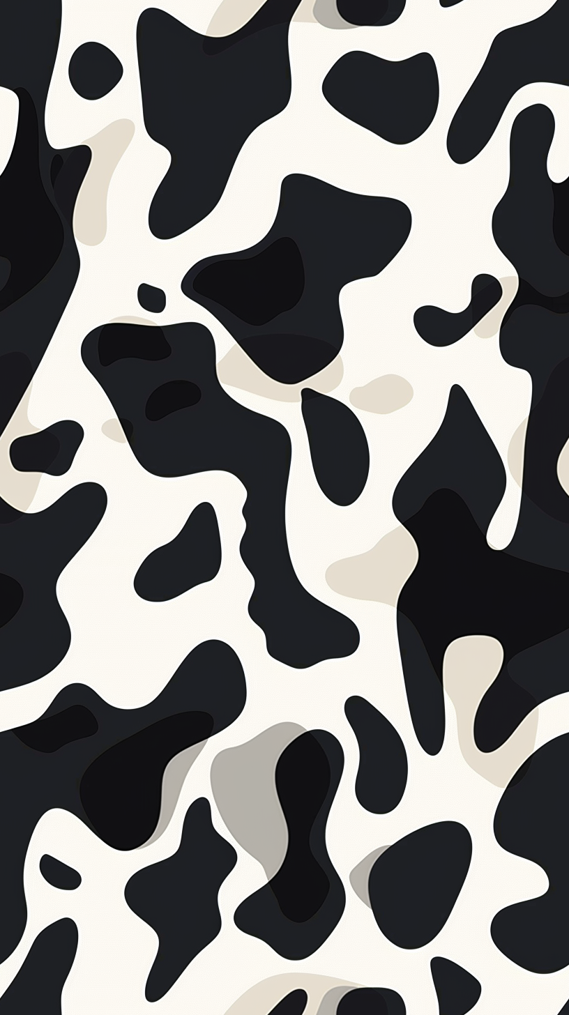 Black and White Cow Print Pattern