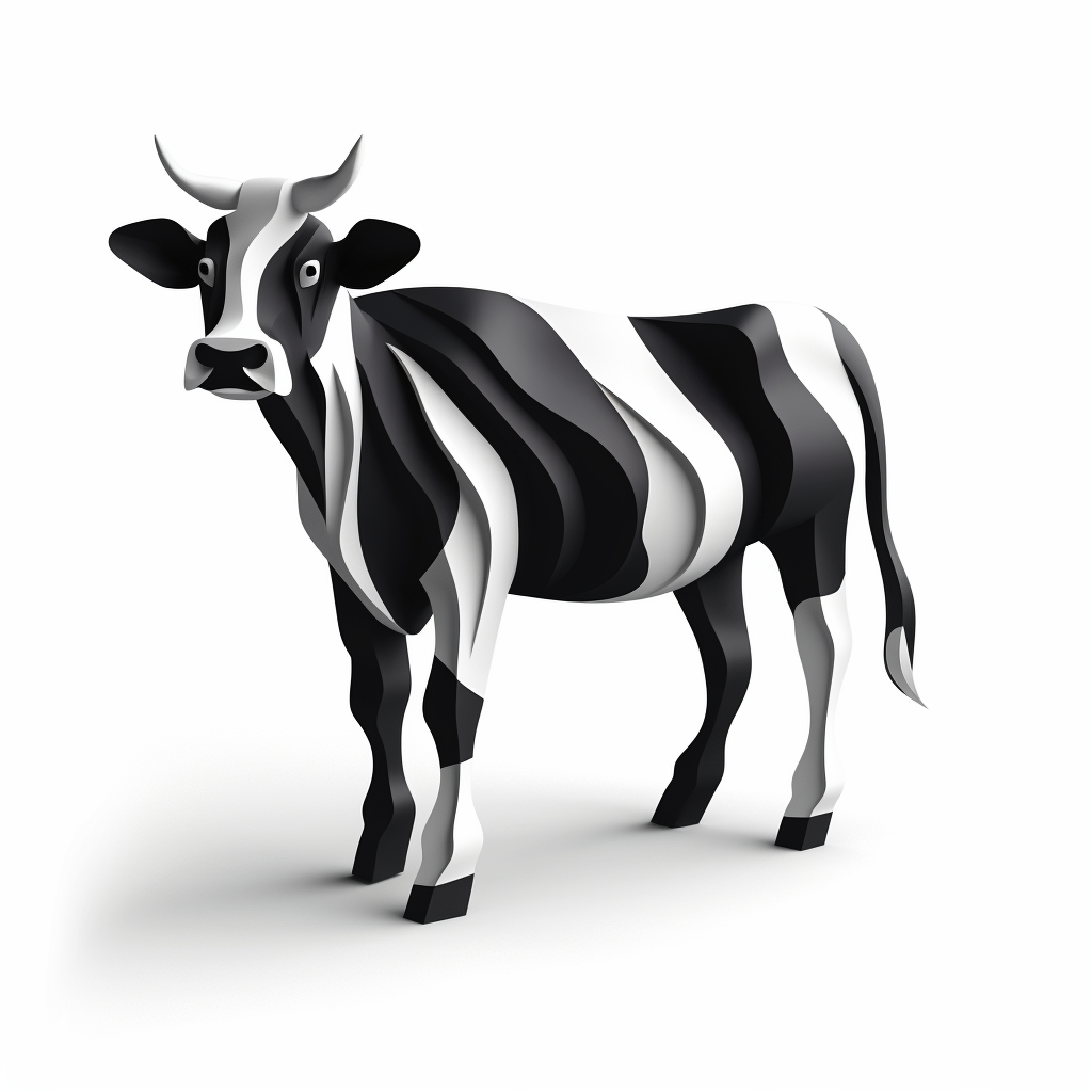 Black and white cow body logo