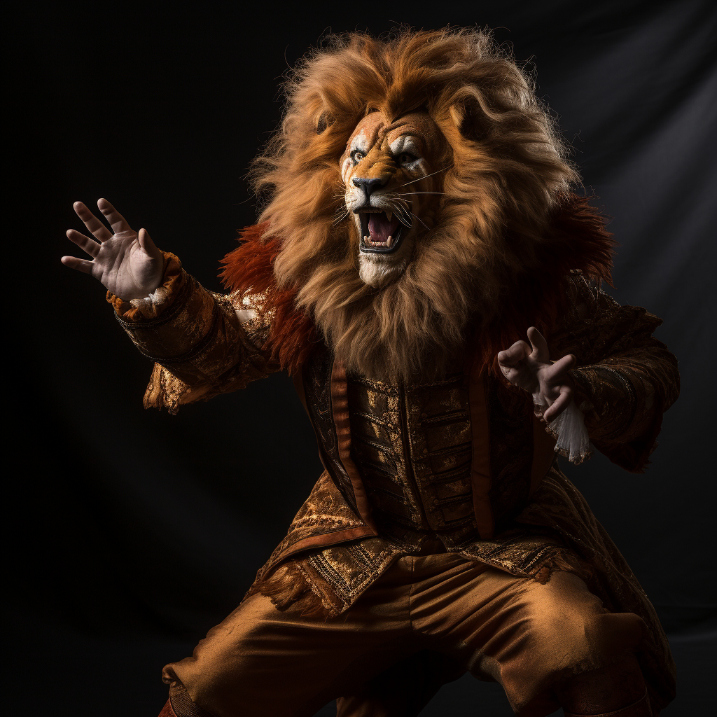 Cowardly Lion in Dramatic Pose