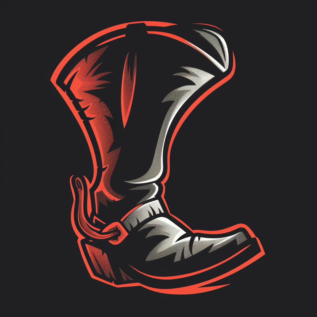 Cowboy boot spur twisted logo