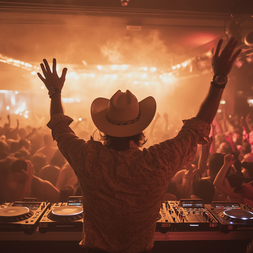 Cowboy in Ibiza Club Dancing