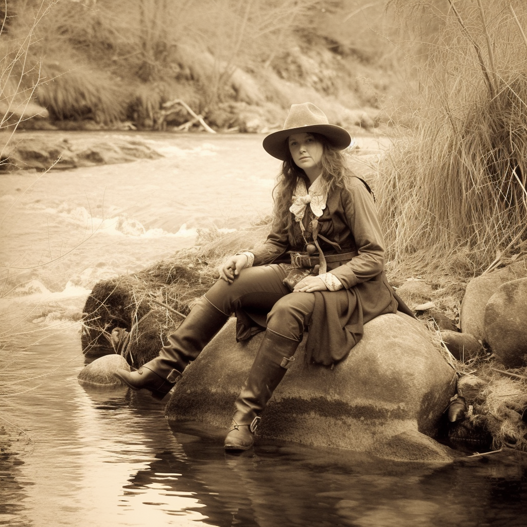 Old photo of a cowgirl in Alaska