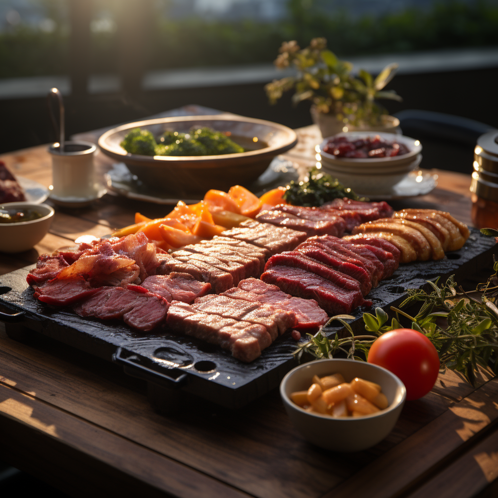 Cows serving delicious Wagyu steak to their friends