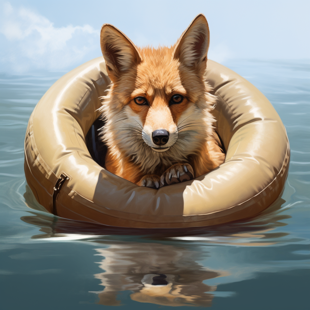 Coyote in Inner Tube Comedy