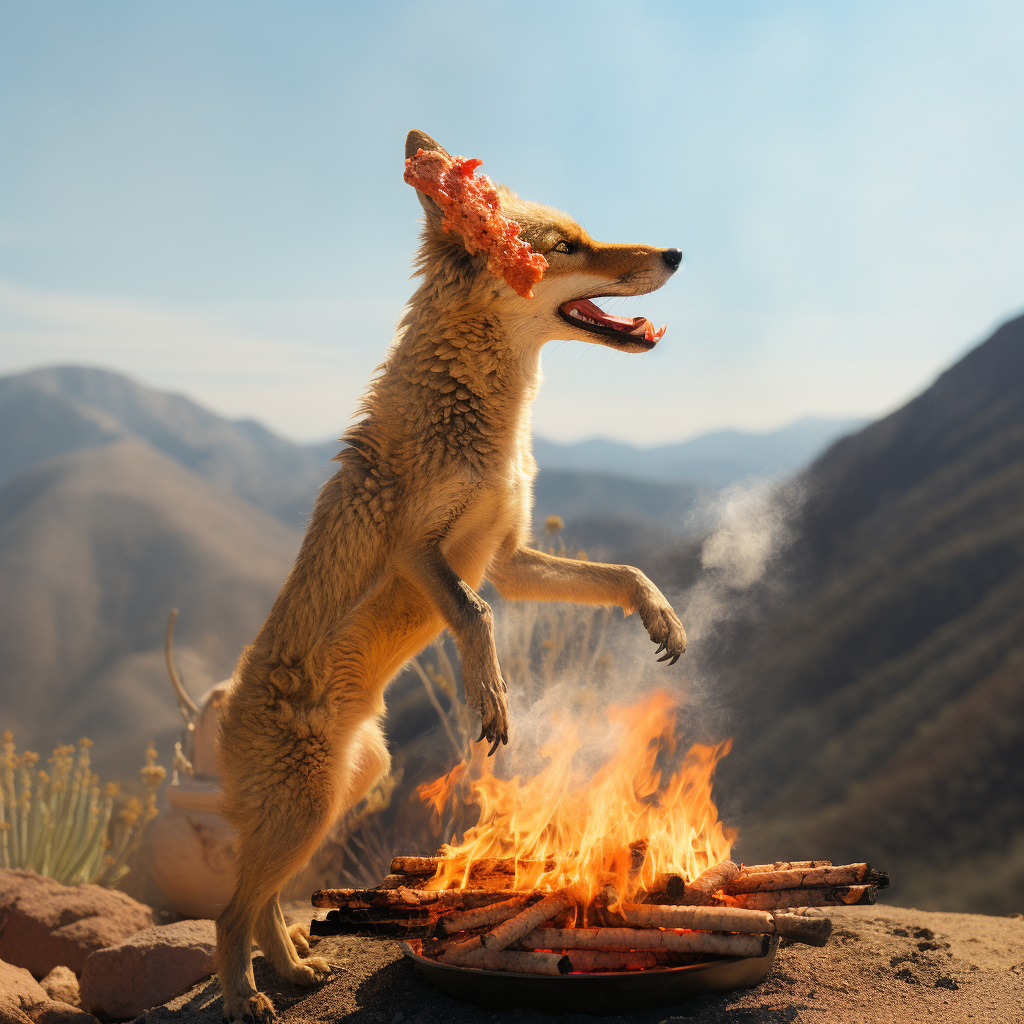 Coyote Roasting Hotdog Stick