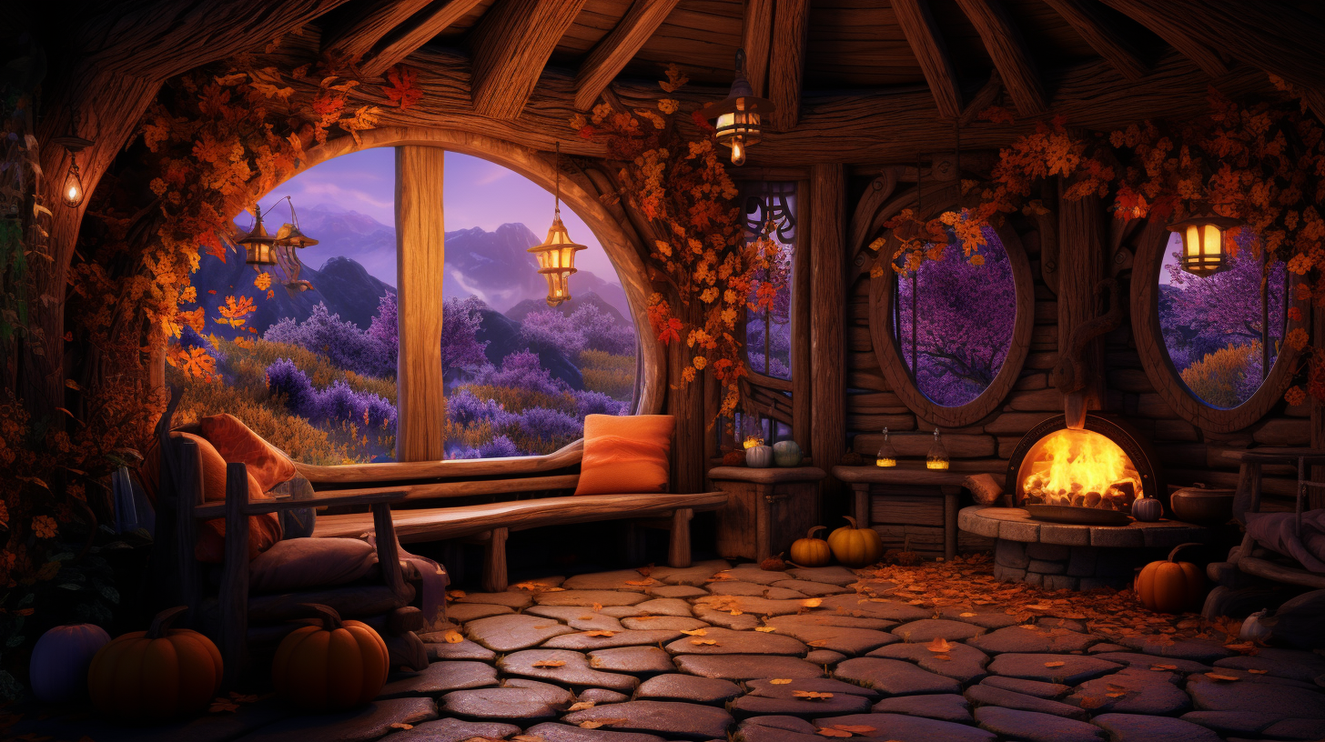 Cozy Autumn Night Cabin