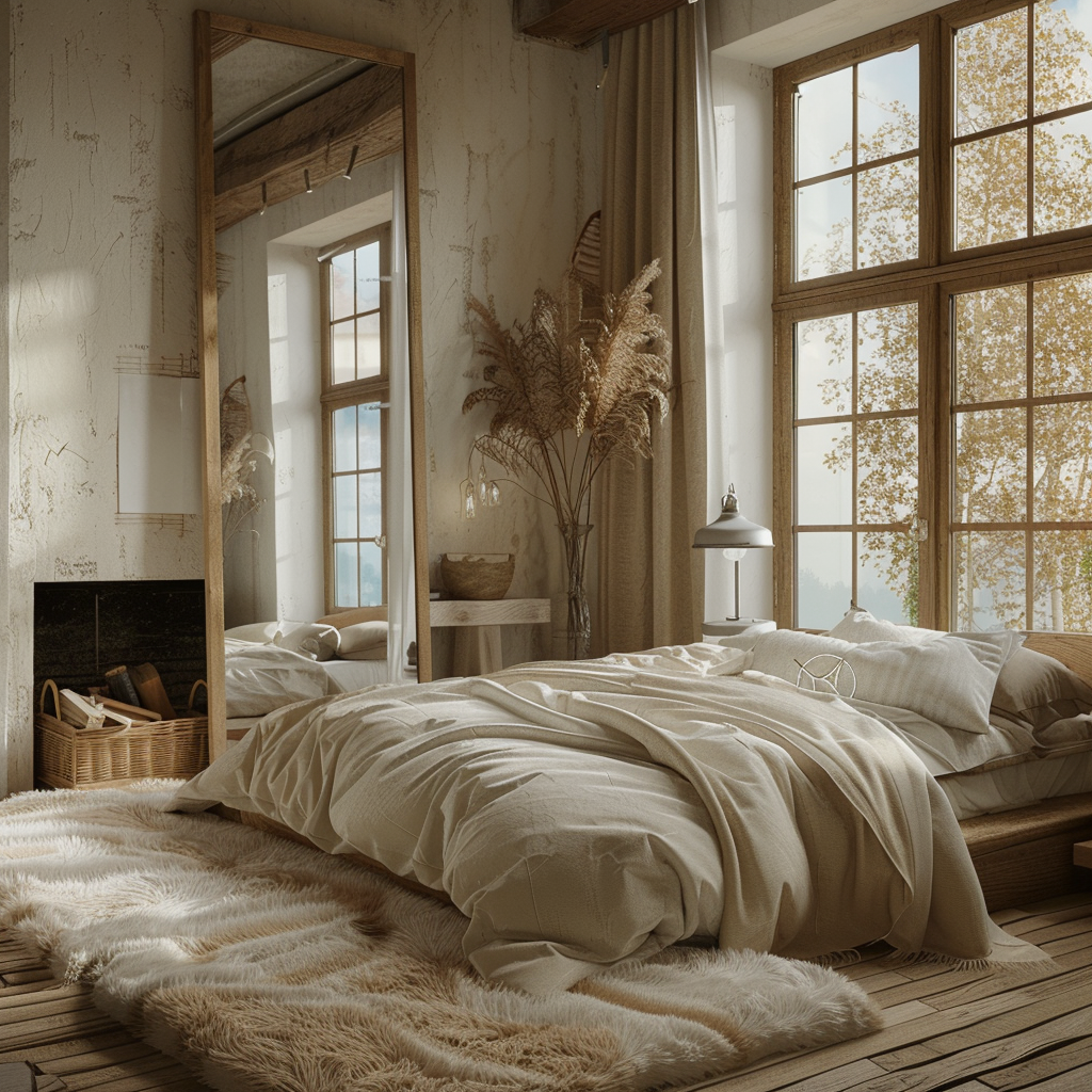 bedroom wabi sabi style cozy