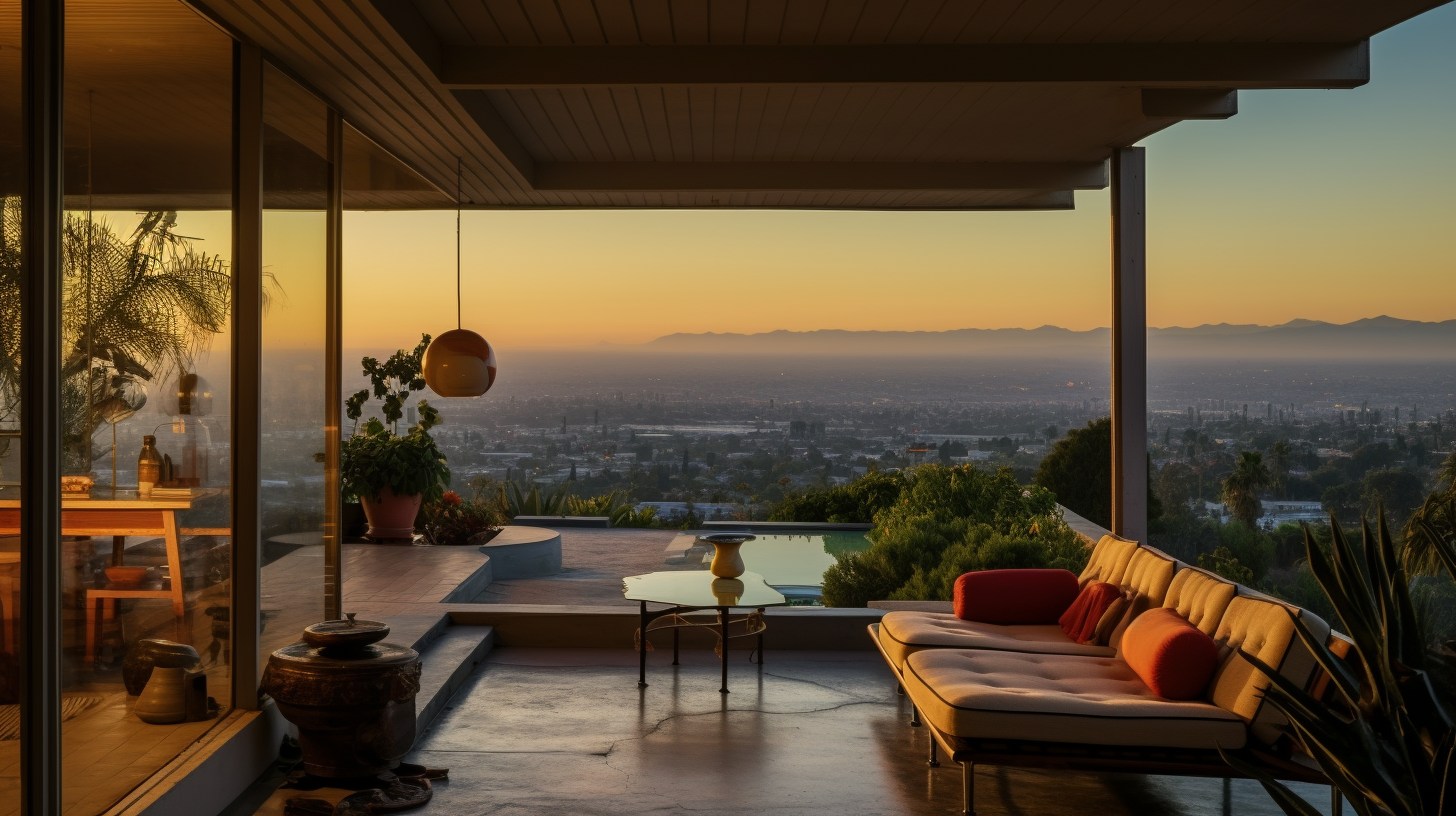 Cozy California Midcentury House with Sunset Strip View