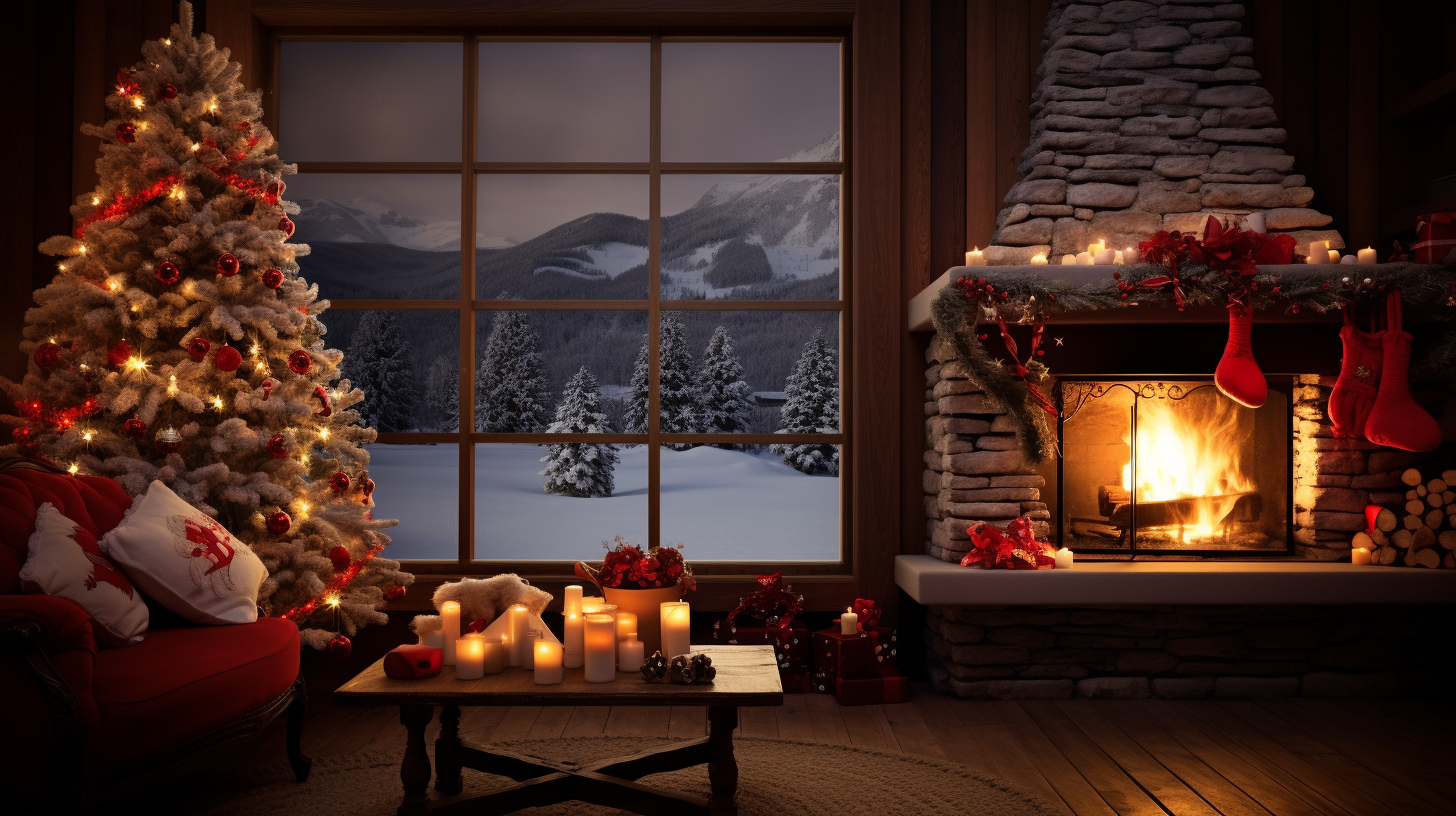 Warm and Joyful Christmas Indoor Setting