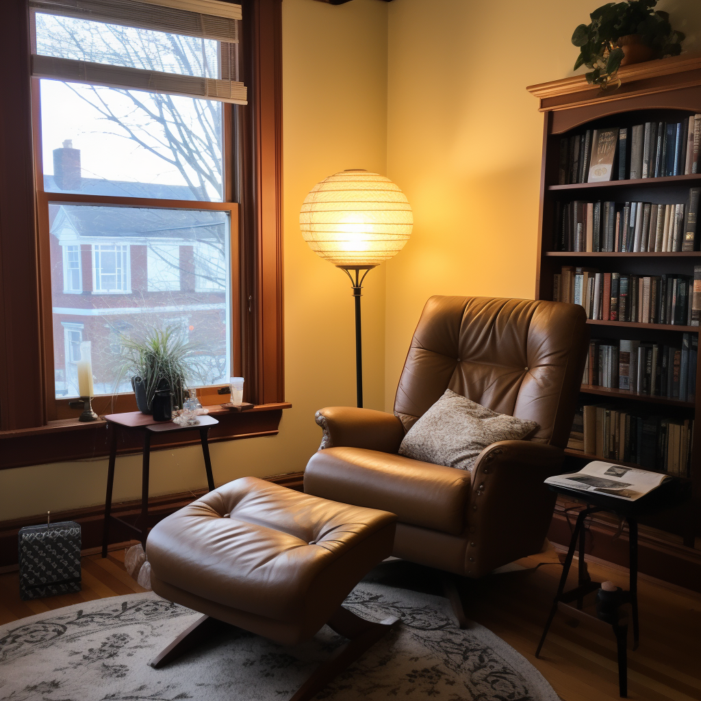 A cozy and inviting psychologist's office